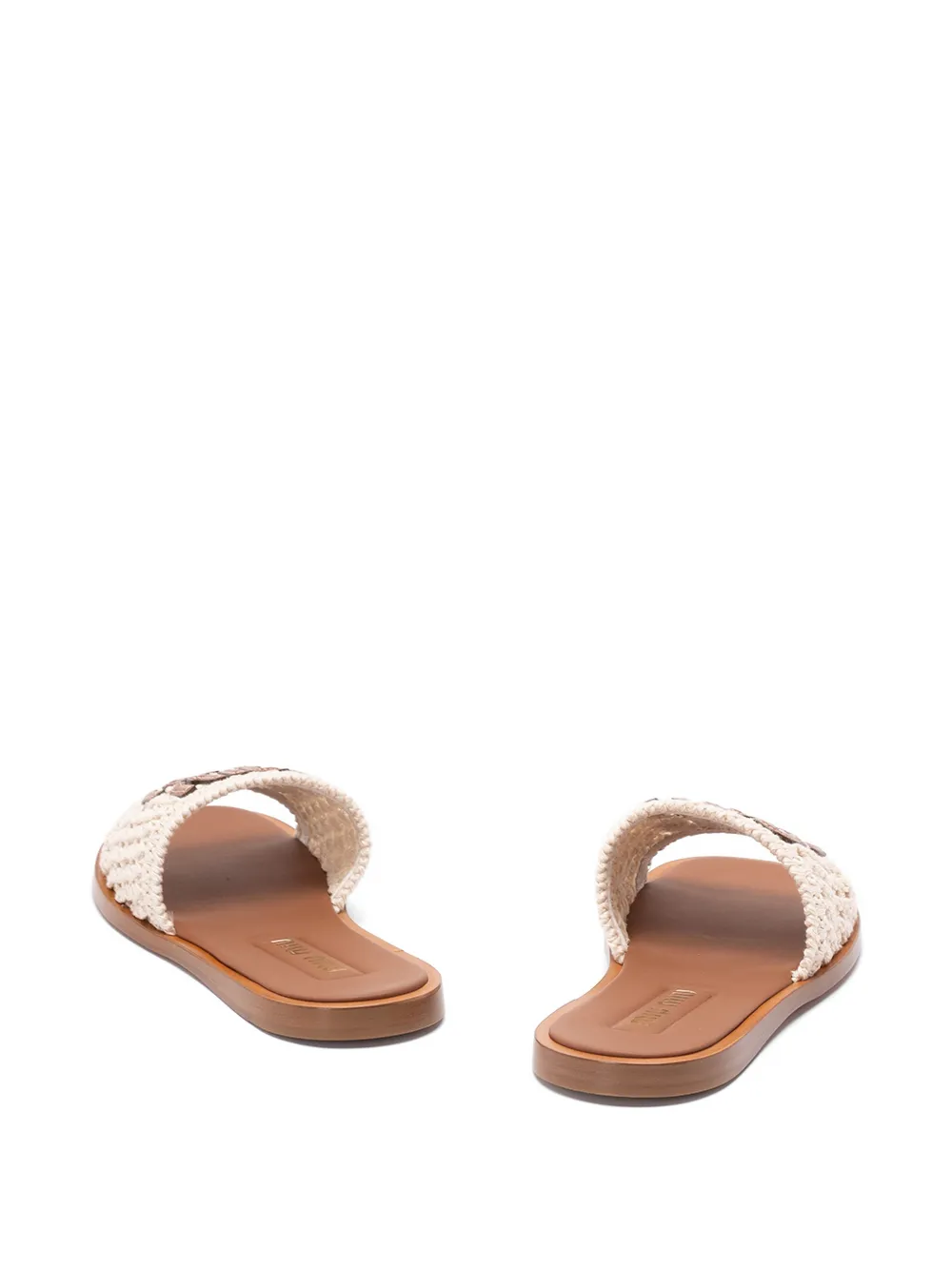  Miu Miu Cotton Logo Slides - Neutrals 