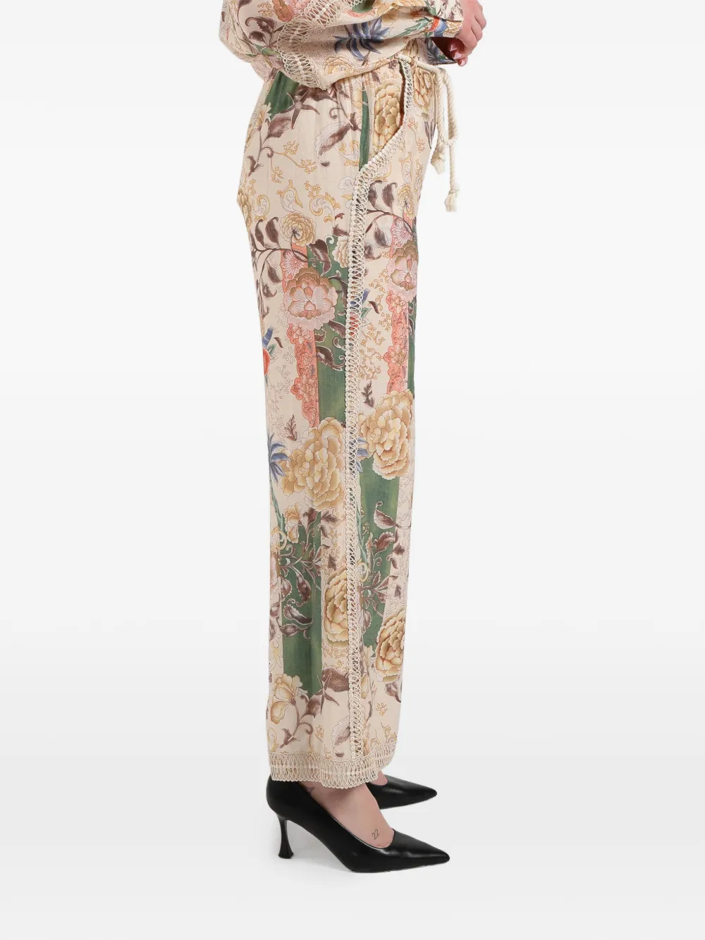  Amosa Floral Print Trousers - Neutrals 