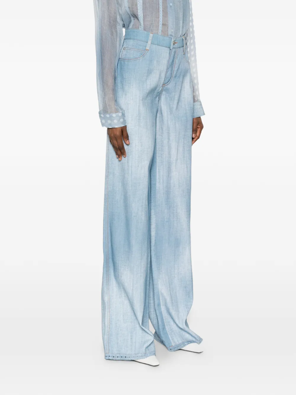 Ermanno Scervino Broek met wijde pijpen Blauw