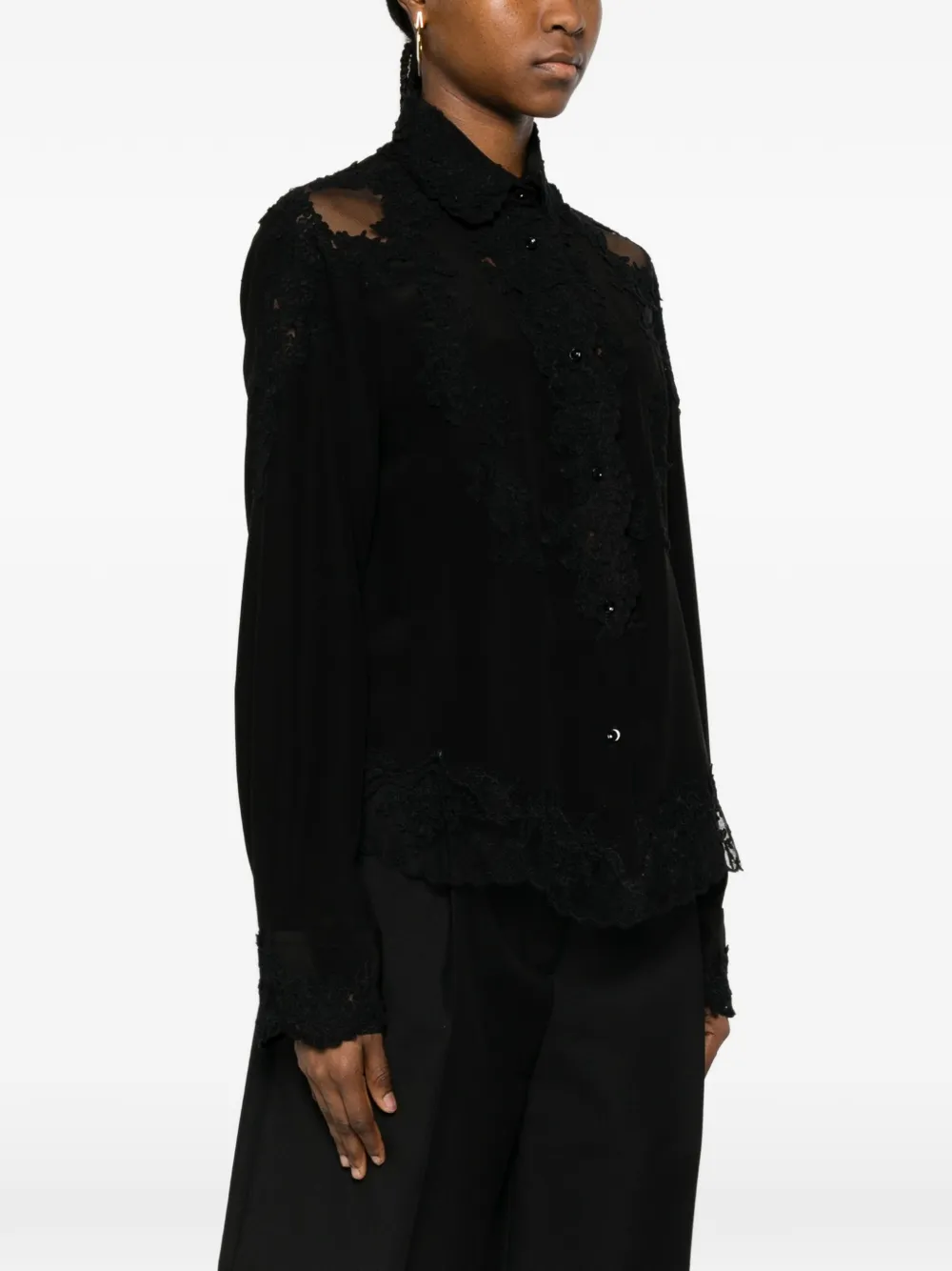 Ermanno Scervino Blouse met kant Zwart