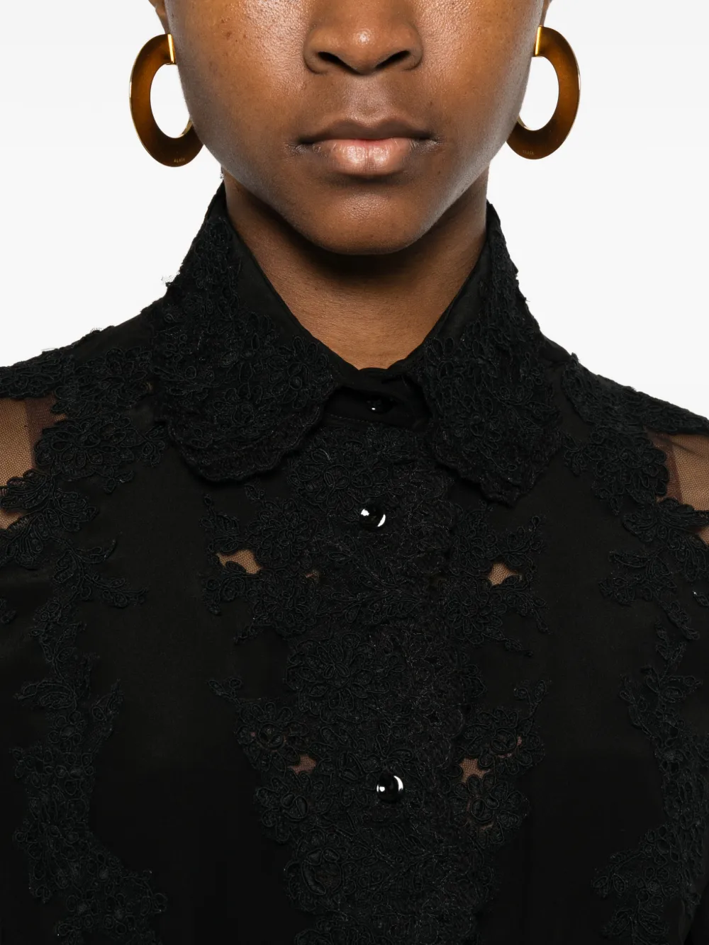 Ermanno Scervino Blouse met kant Zwart