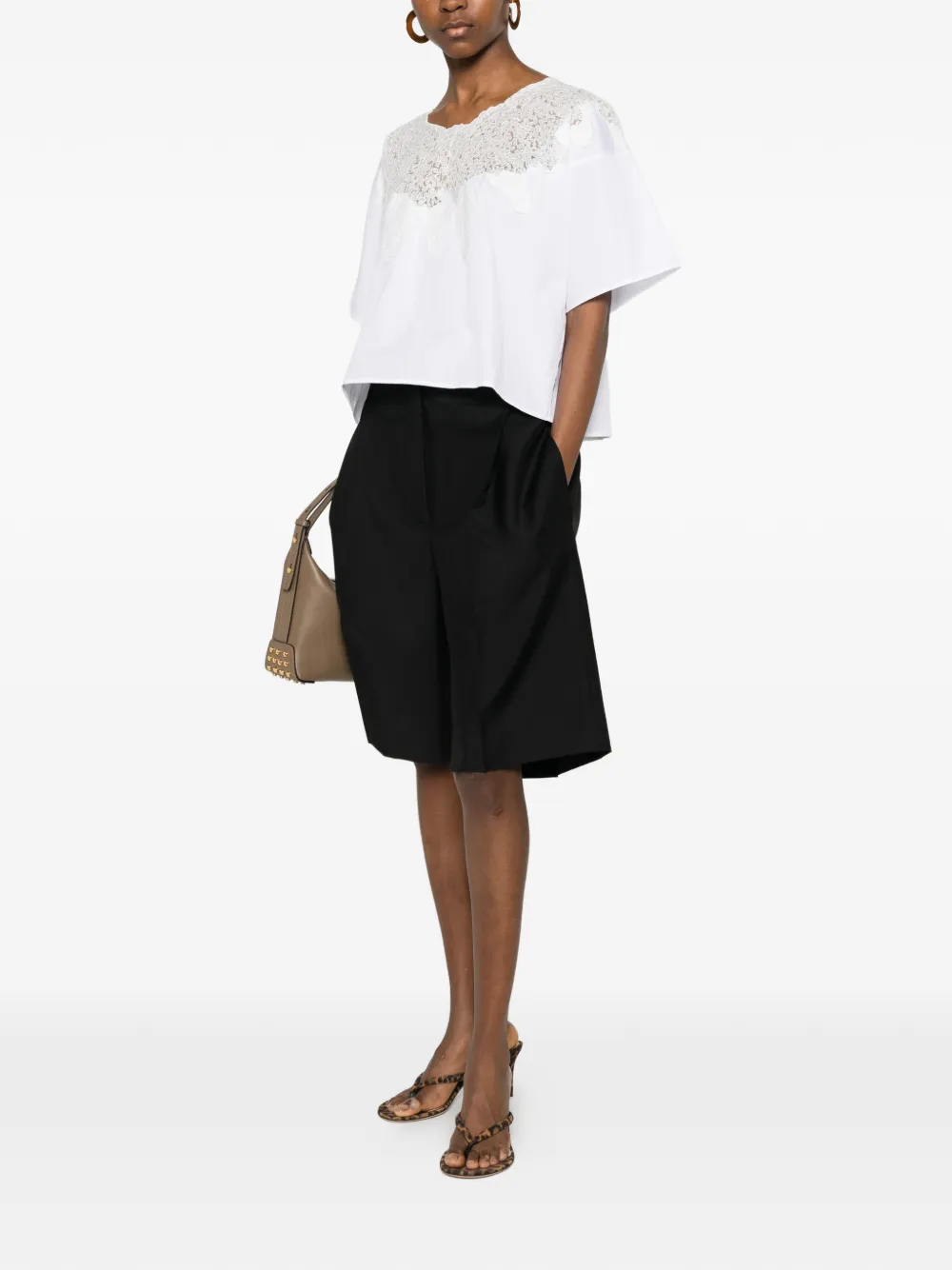 Ermanno Scervino Blouse met kanten detail Wit