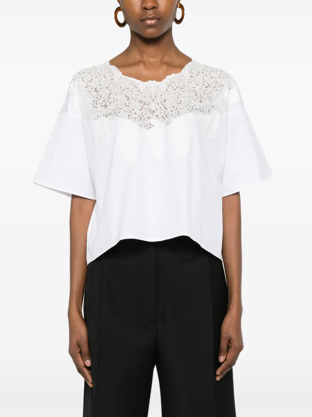 Ermanno Scervino Blouse met kanten detail Wit