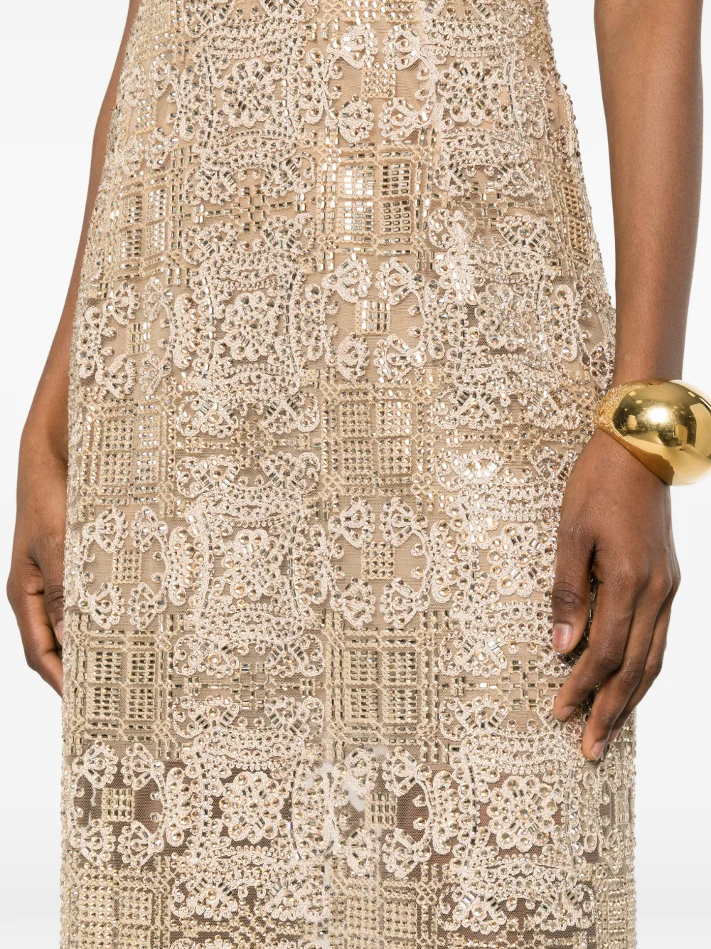 Ermanno Scervino Strapless midi-jurk Beige