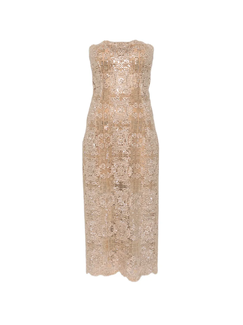 Ermanno Scervino strapless midi dress - Toni neutri