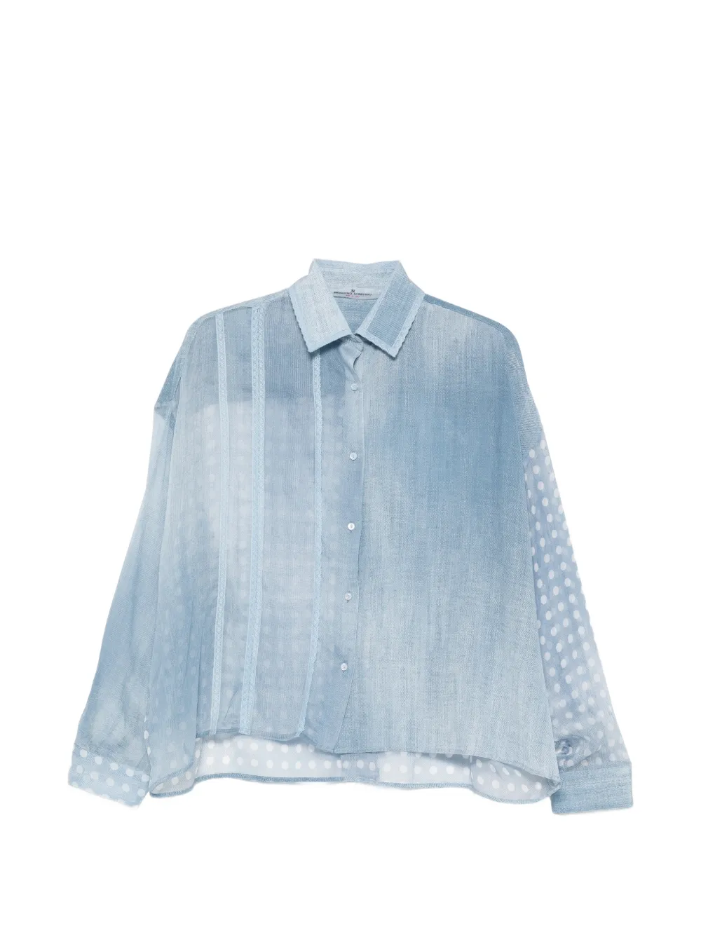 Ermanno Scervino lace-trim polka-dot shirt - Blue