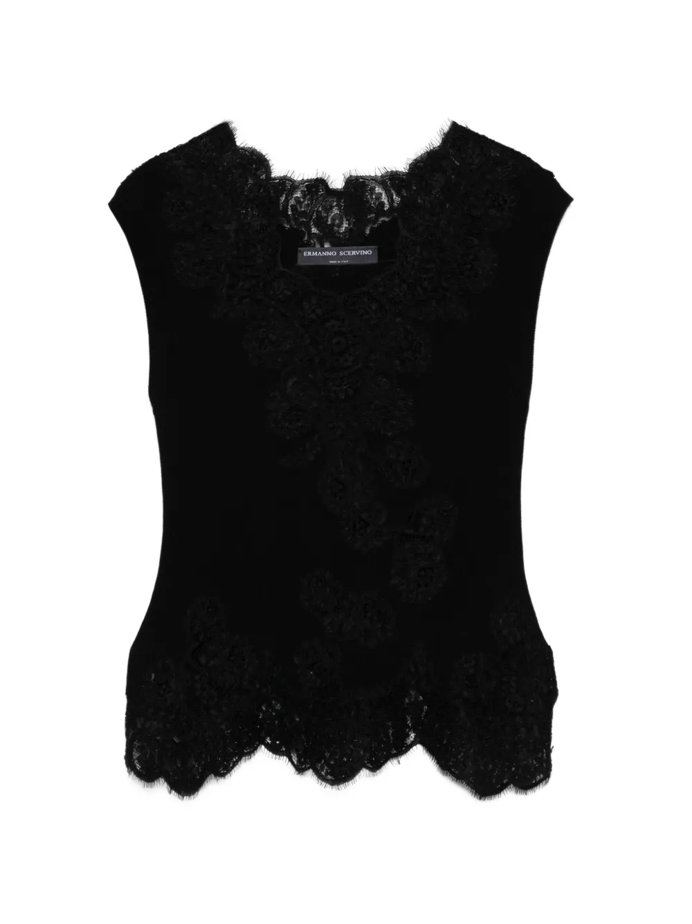 Ermanno Scervino lace-trim top - Nero