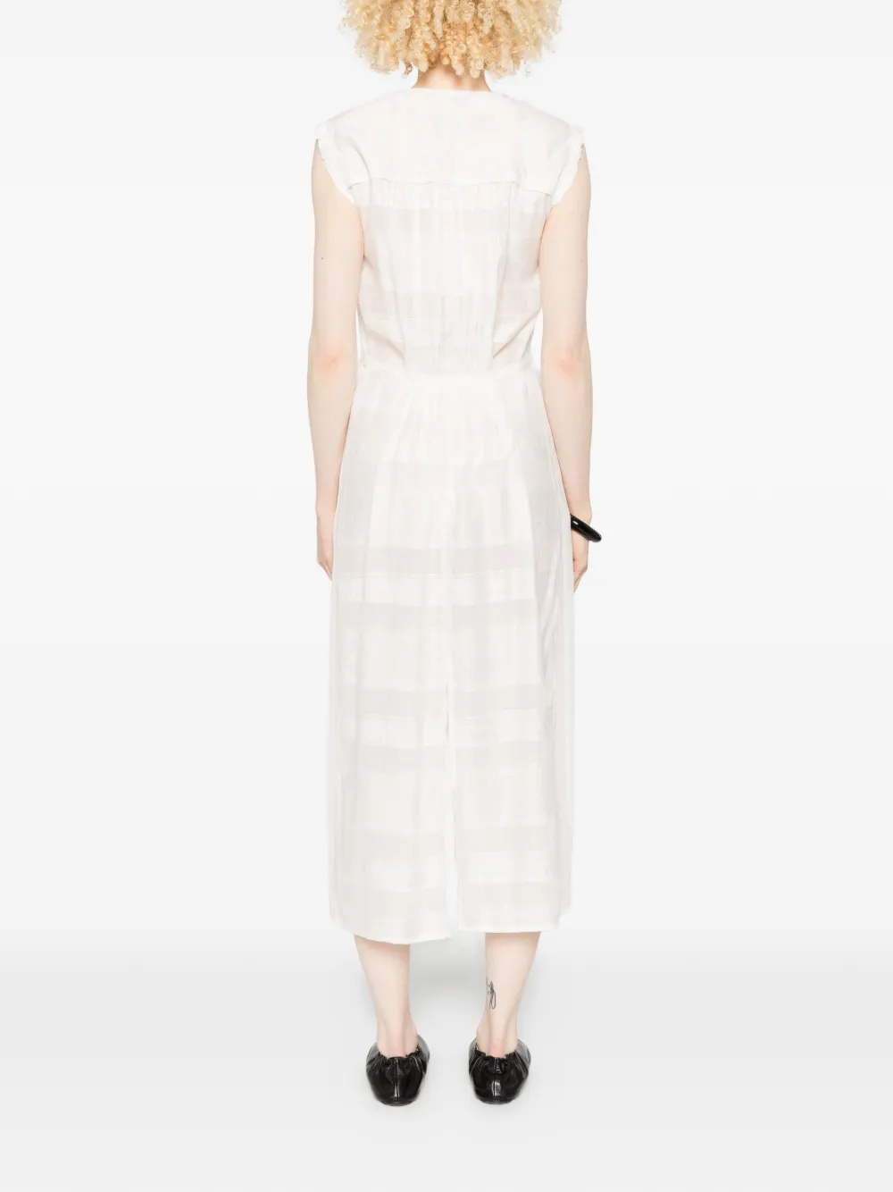 Low Classic Midi-jurk met gestrikte taille Wit