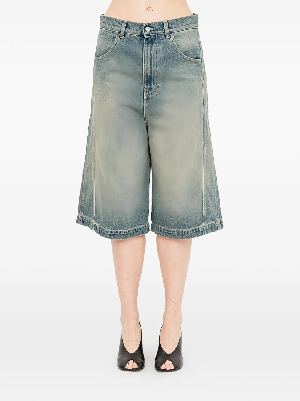 Andrea Ya'aqov denim knee-length shorts - Blu