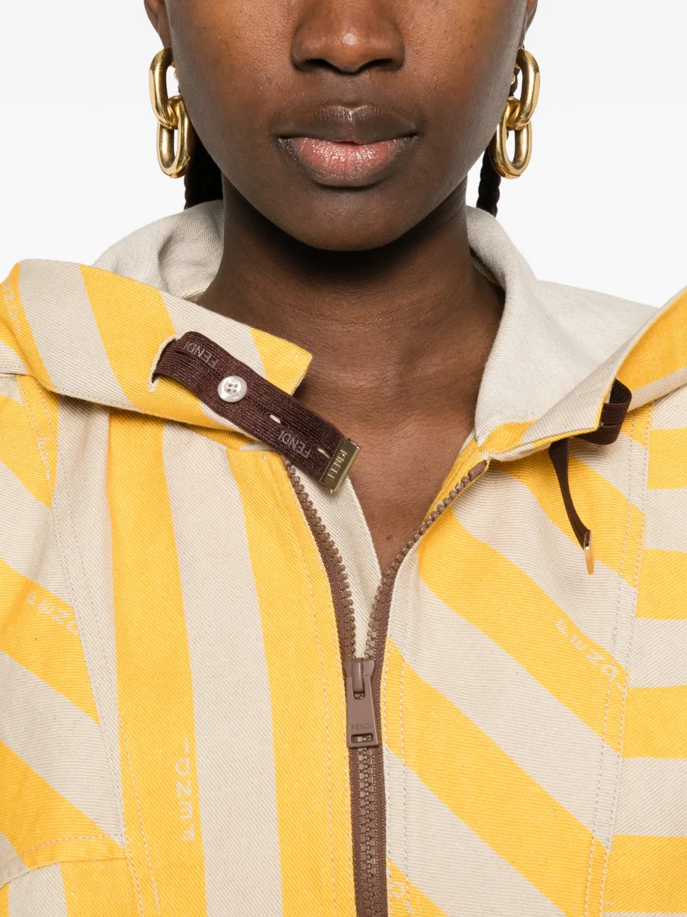 FENDI Gestreept jack Geel