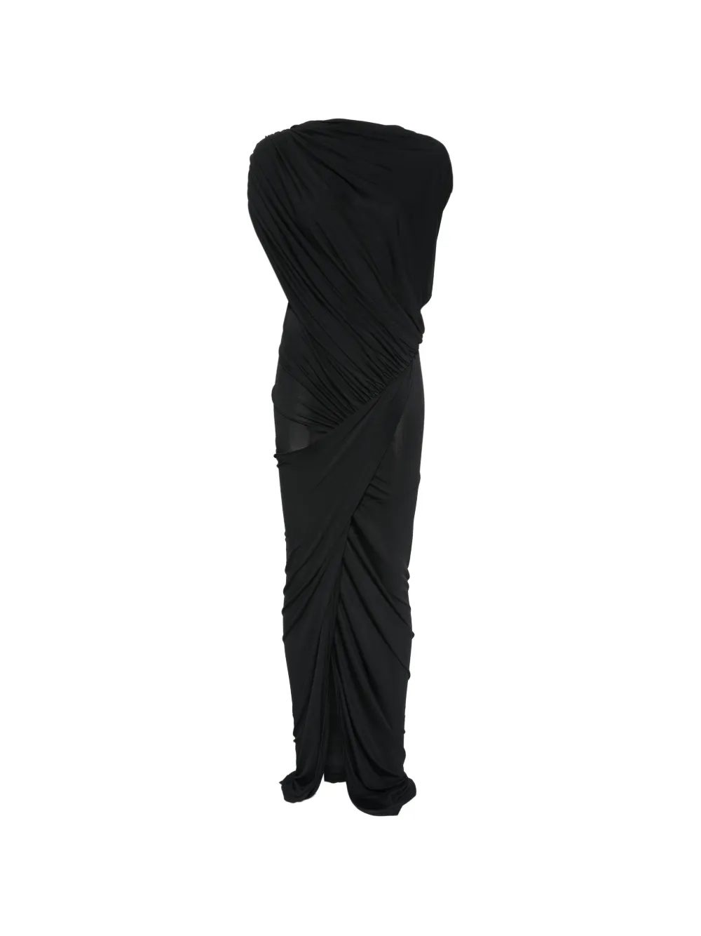 Rick Owens Lilies Ares draped maxi dress - Nero