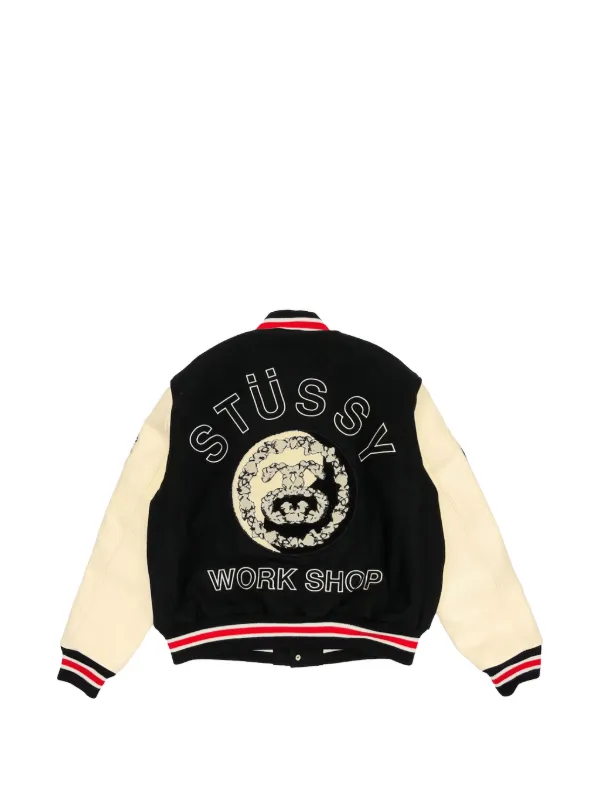 Denim Tears x Stüssy x Our Legacy patch-detail Varsity Jacket
