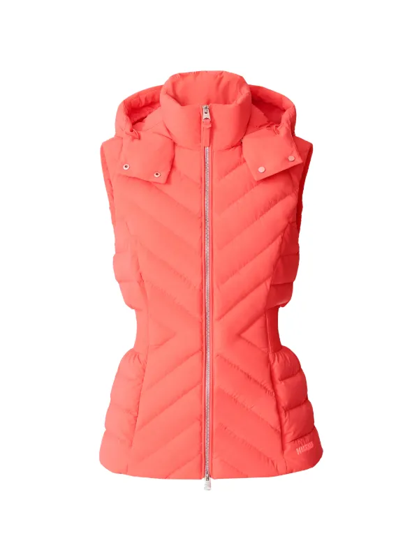 Mackage Hoshi Hooded Quilted Gilet in Orange