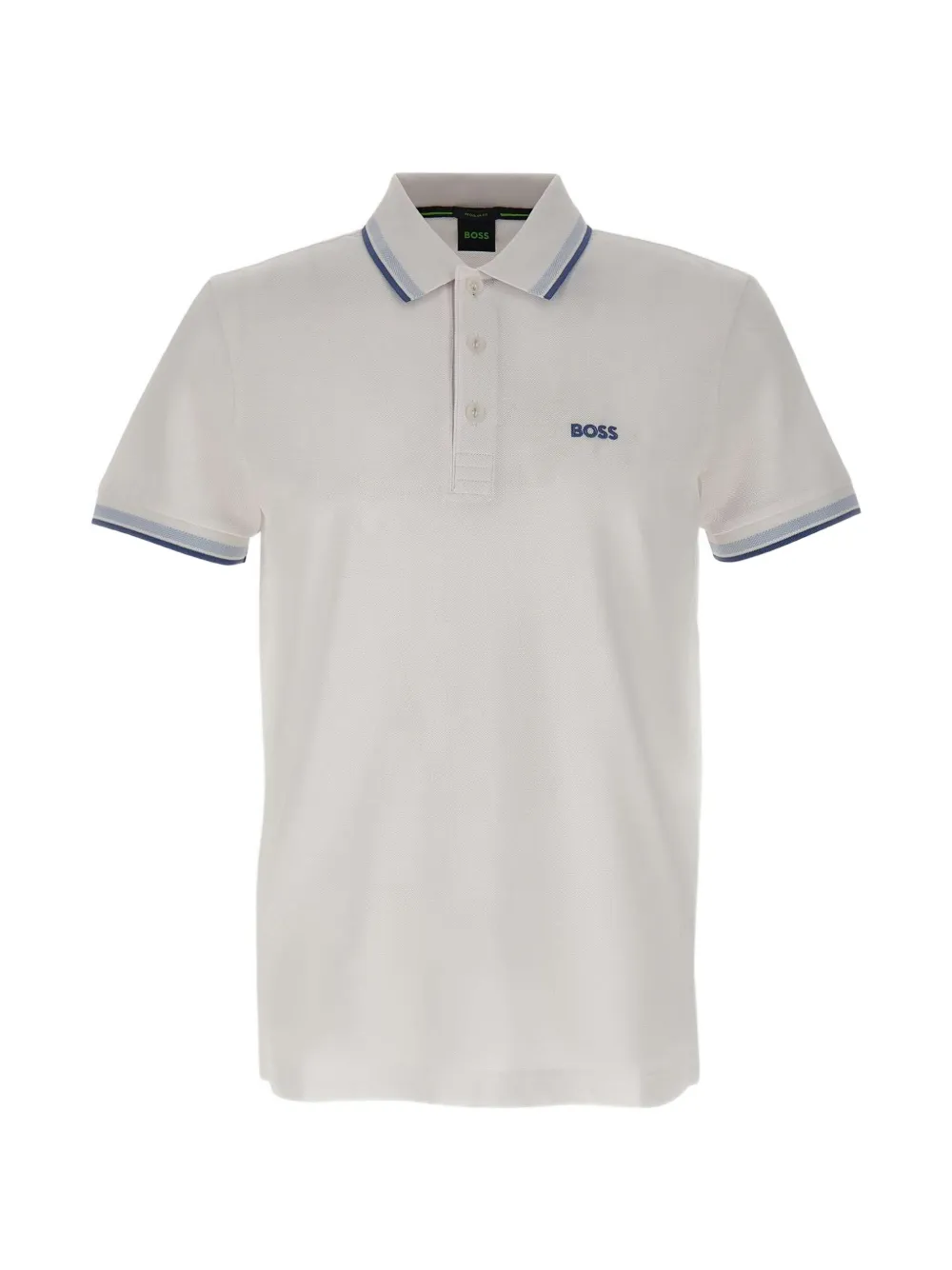 BOSS striped-trim pique polo shirt - Toni neutri