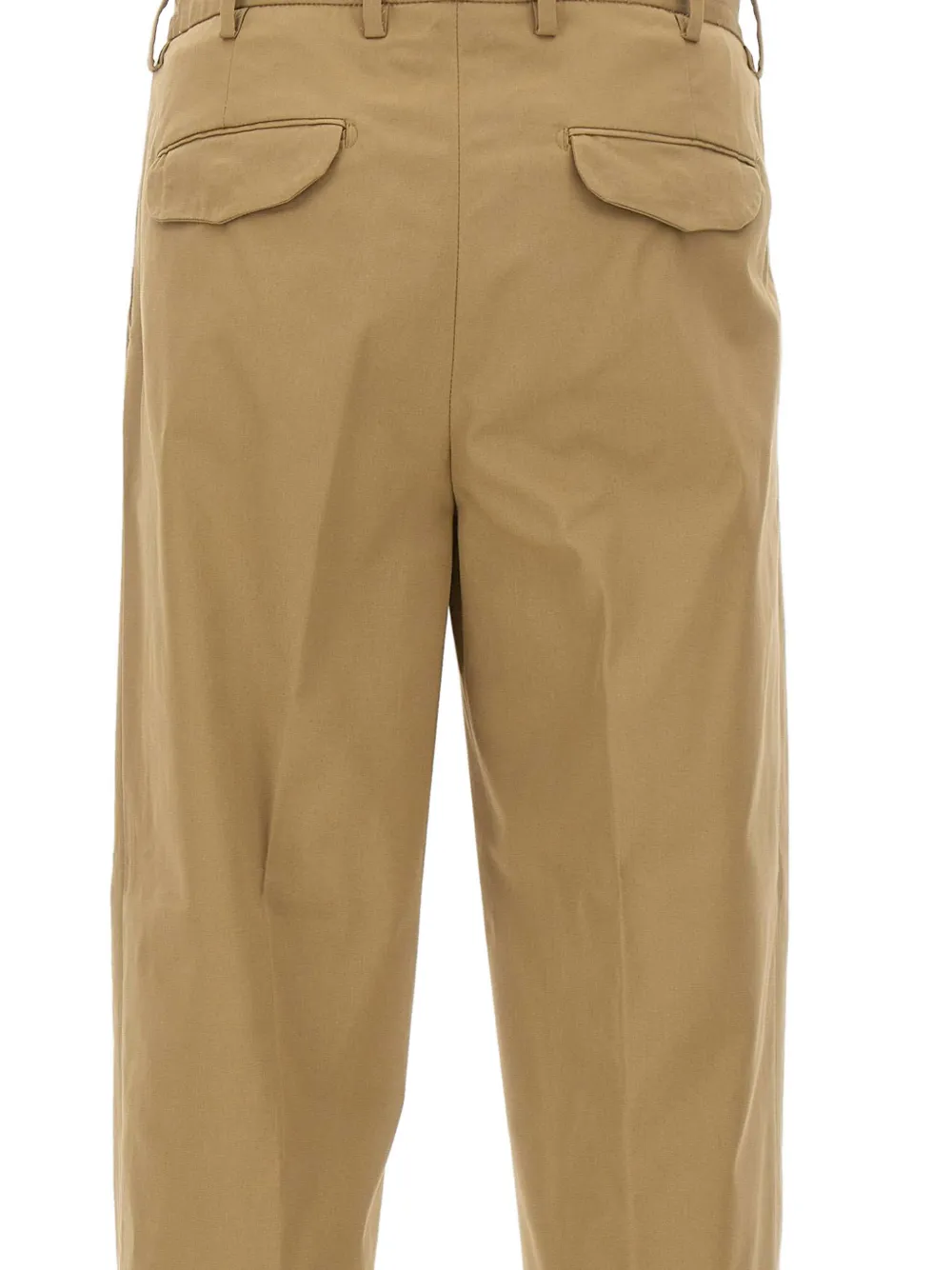 Myths Geplooide broek met omslag Beige