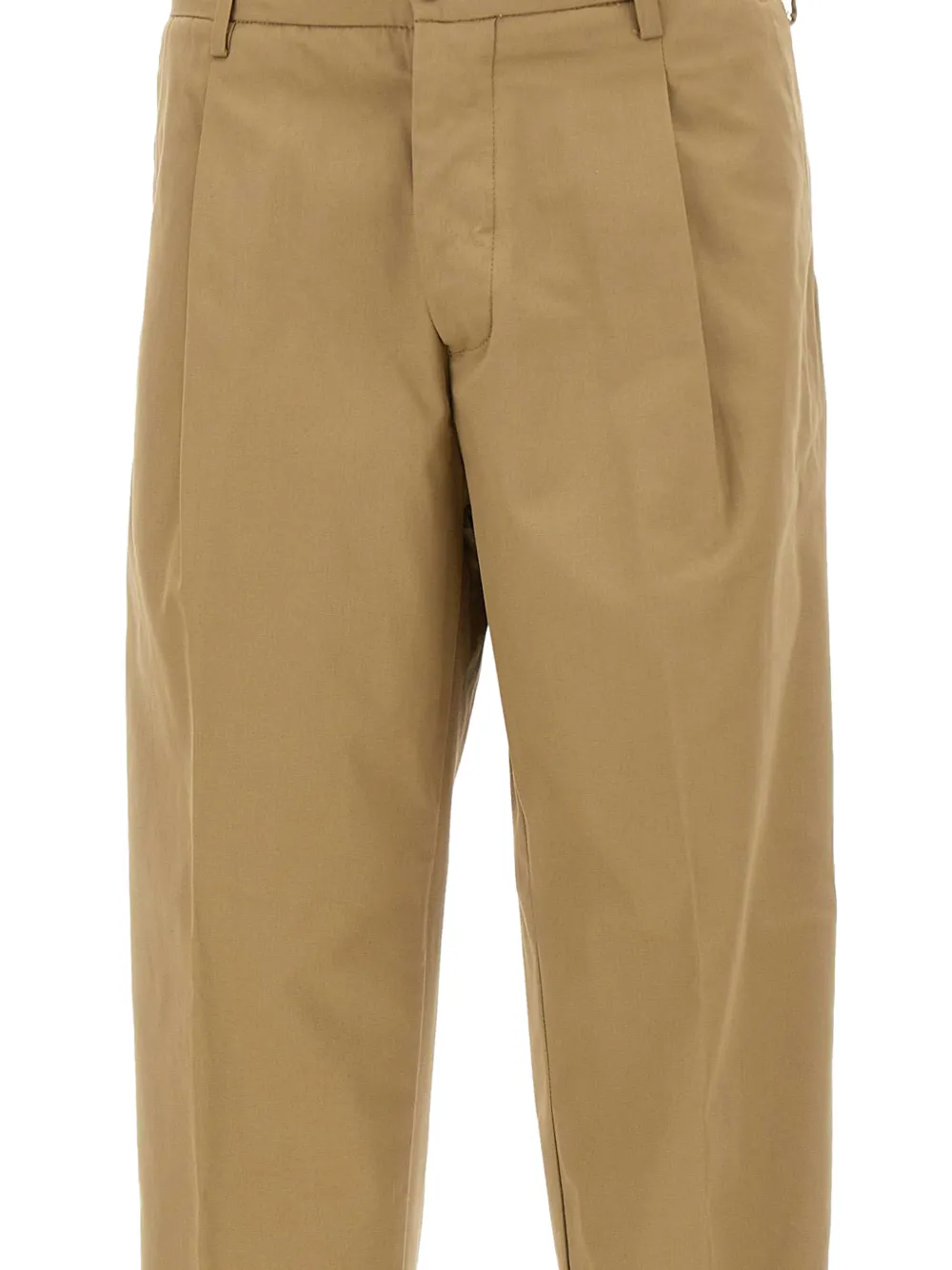 Myths Geplooide broek met omslag Beige