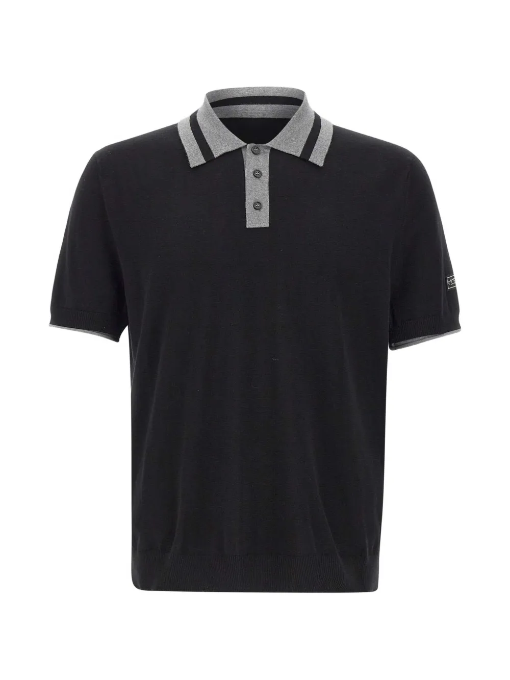 Iceberg contrast trims cotton polo shirt - Nero
