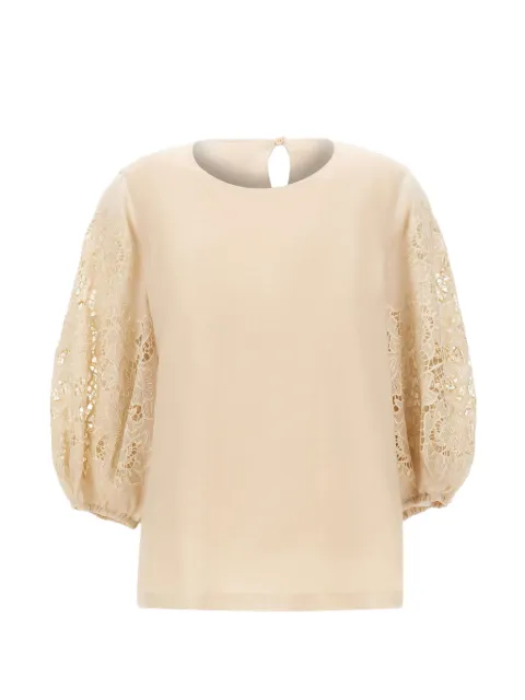 Max Mara macramé sleeve blouse