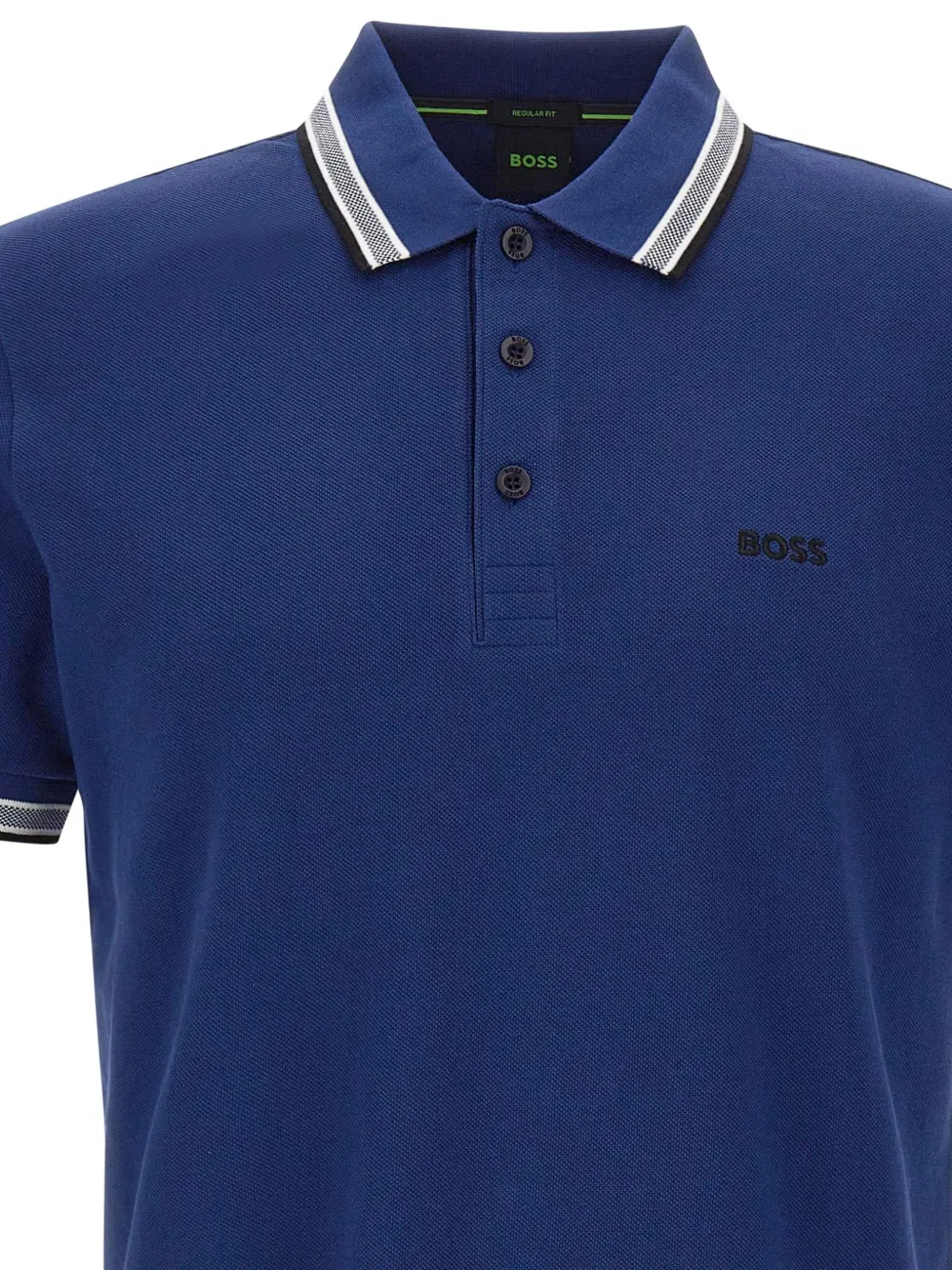 BOSS Paddy poloshirt met gestreepte afwerking Blauw