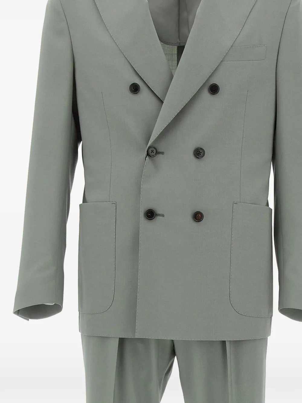 Corneliani Pak met dubbele rij knopen en opgestikte zak Groen