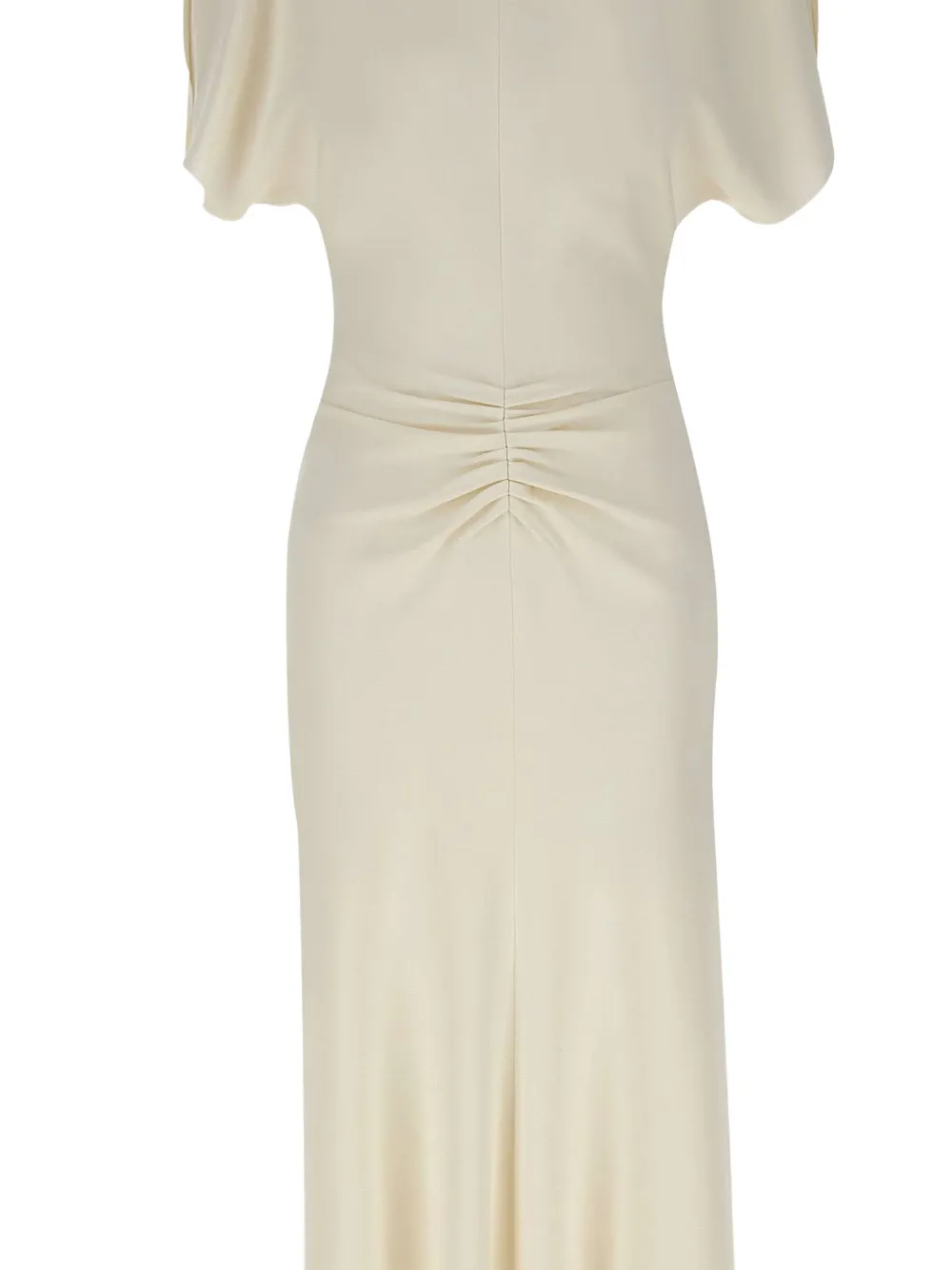 Victoria Beckham Bela geplooide jurk met V-rug Wit