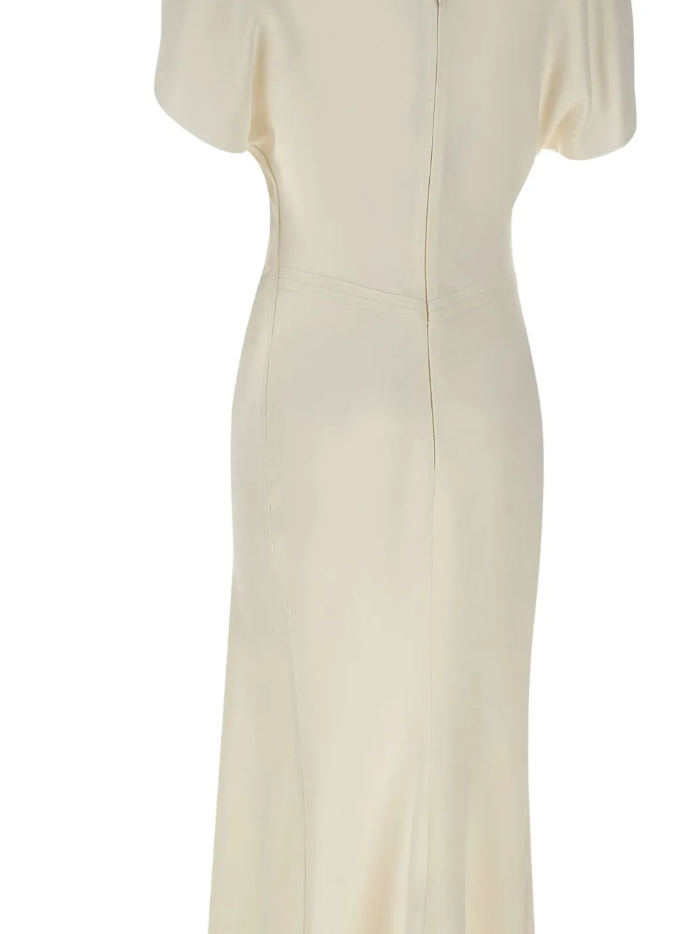 Victoria Beckham Bela geplooide jurk met V-rug Wit