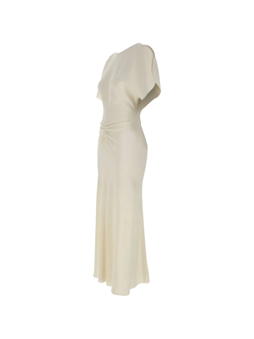 Victoria Beckham Bela geplooide jurk met V-rug Wit