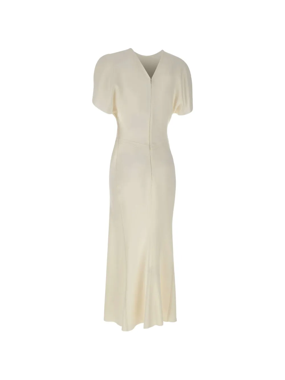 Victoria Beckham Bela geplooide jurk met V-rug Wit