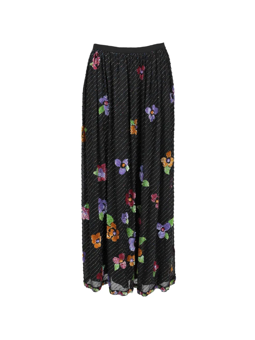 Vintage beaded floral skirt - Schwarz