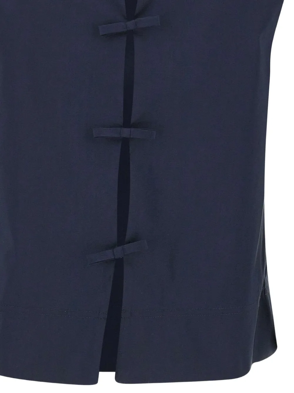 Herno Blouse met boothals en strikken Blauw