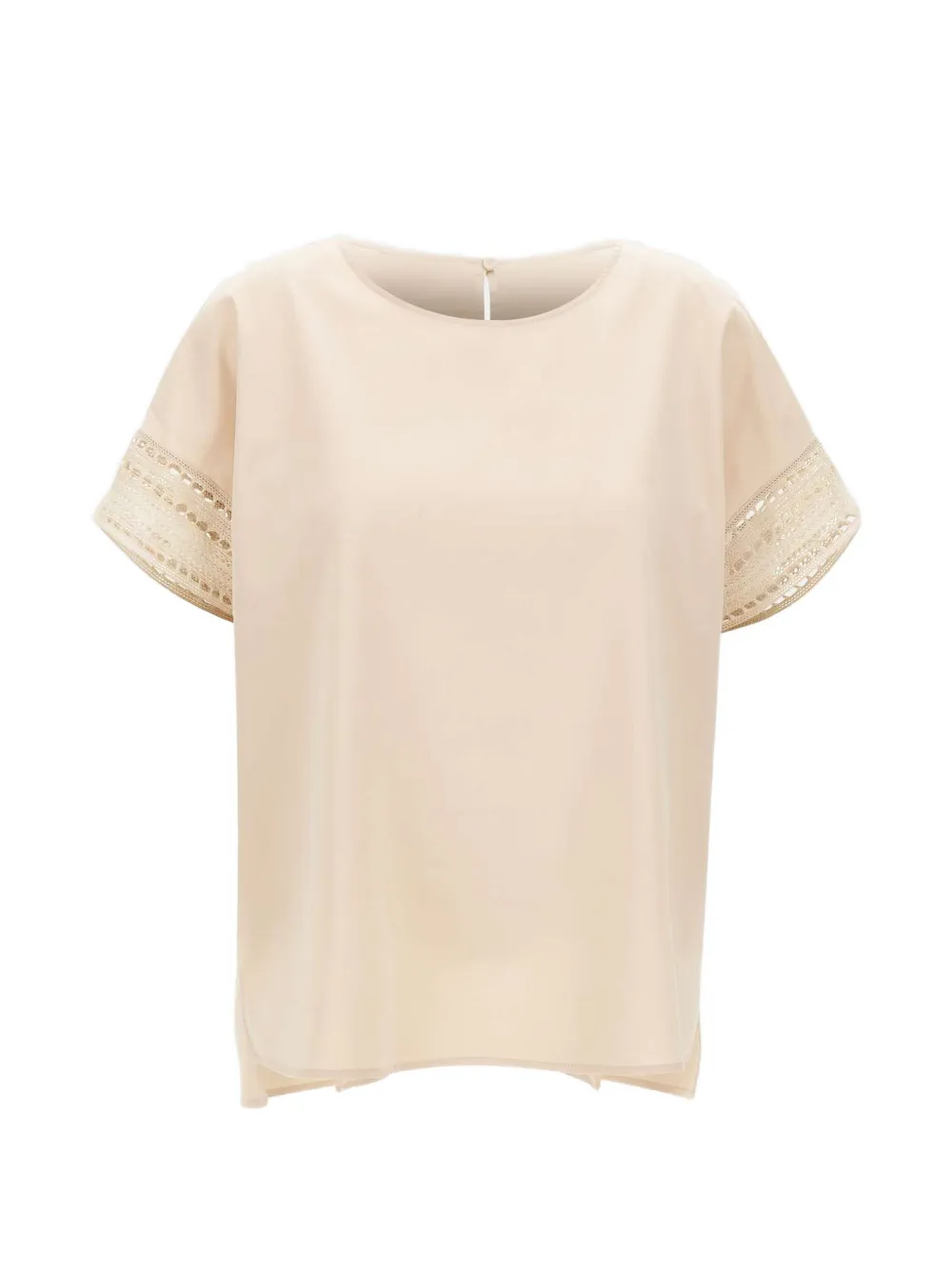 ELENA MIRO` openwork embroidered blouse - Toni neutri