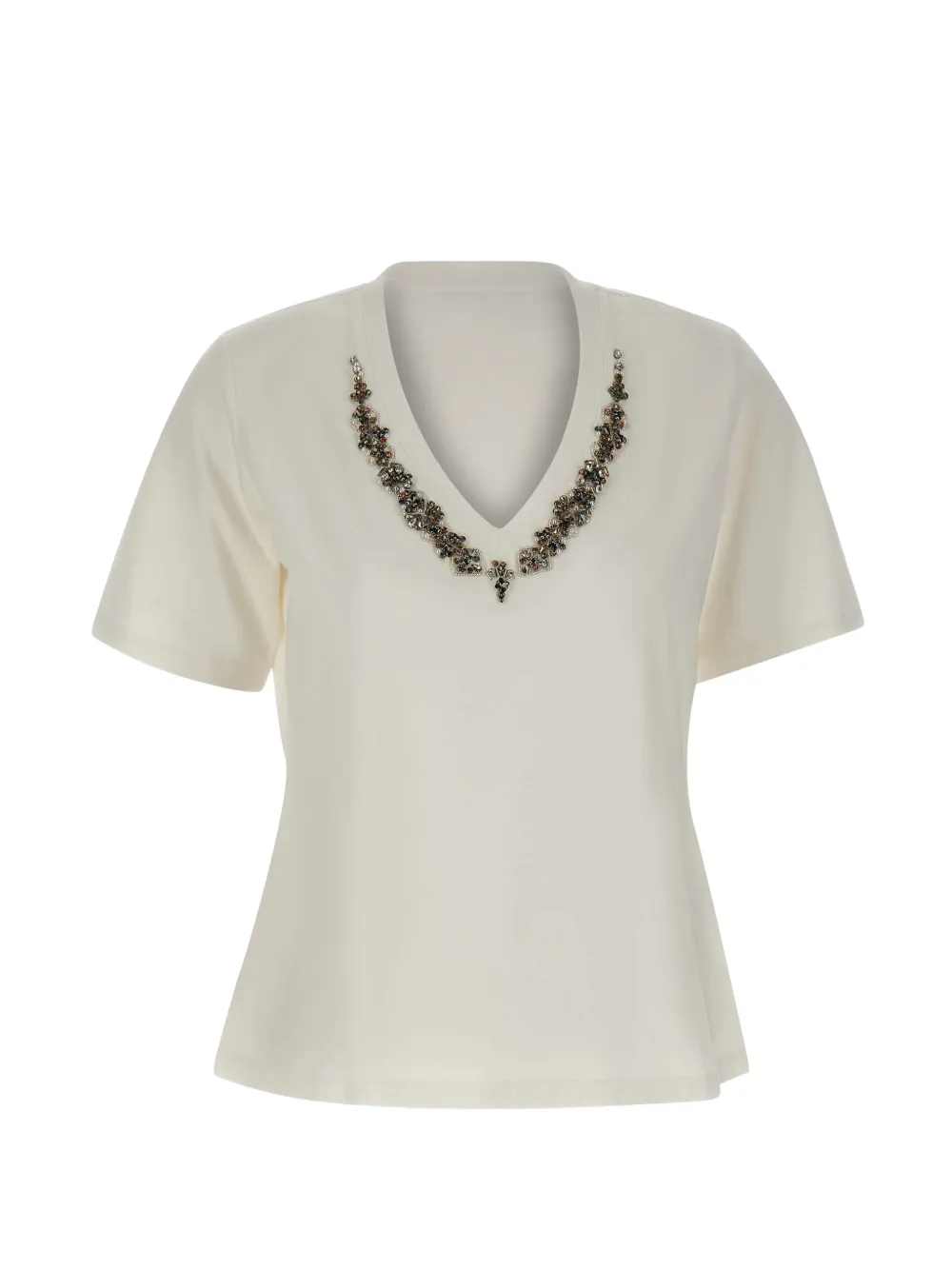 ELENA MIRO` V-neck T-shirt - Toni neutri