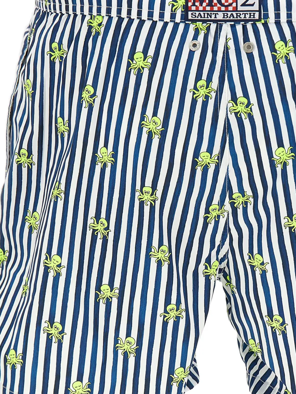 MC2 Saint Barth Comfort Light gestreepte zwembroek met octopusprint Blauw