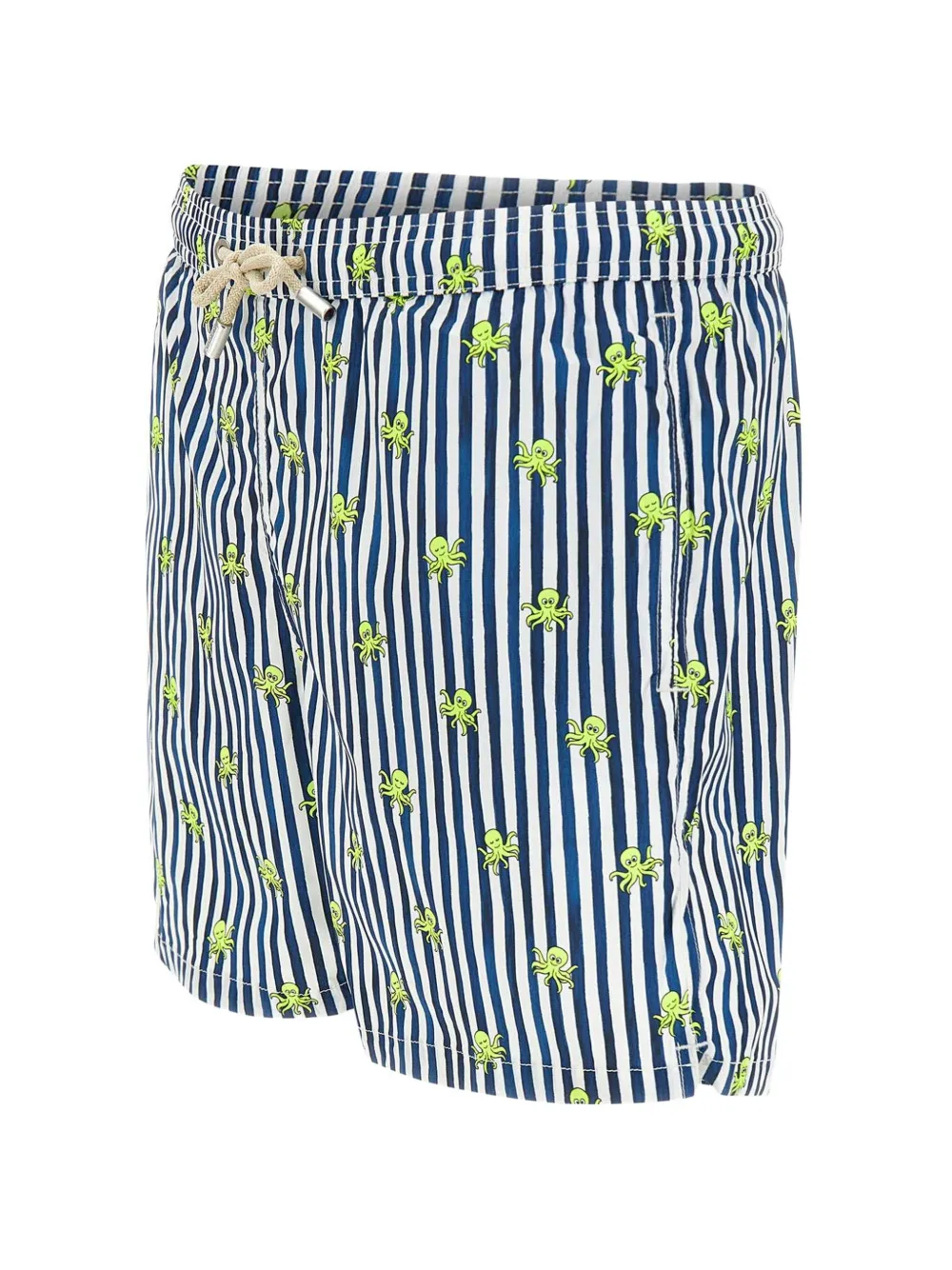 MC2 Saint Barth Comfort Light gestreepte zwembroek met octopusprint Blauw