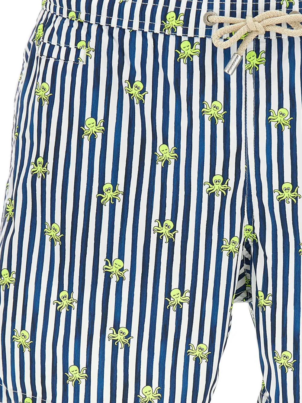 MC2 Saint Barth Comfort Light gestreepte zwembroek met octopusprint Blauw