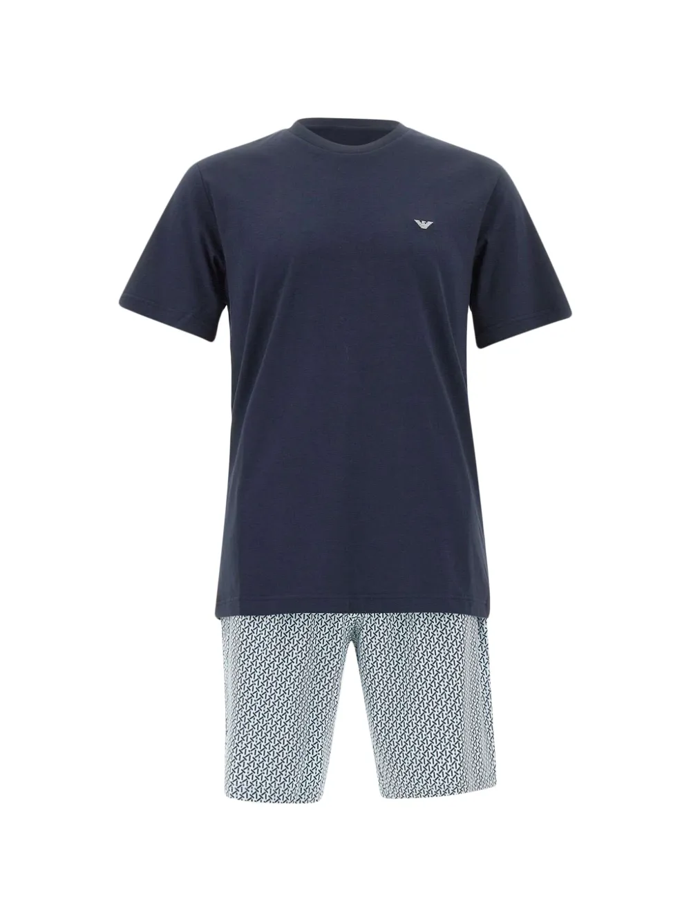 Emporio Armani logo patterned pajama (set of two) - Blau