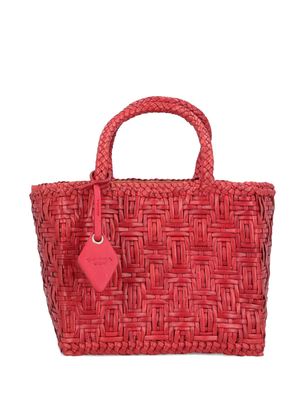Tosca Blu braided leather handbag - Rosso