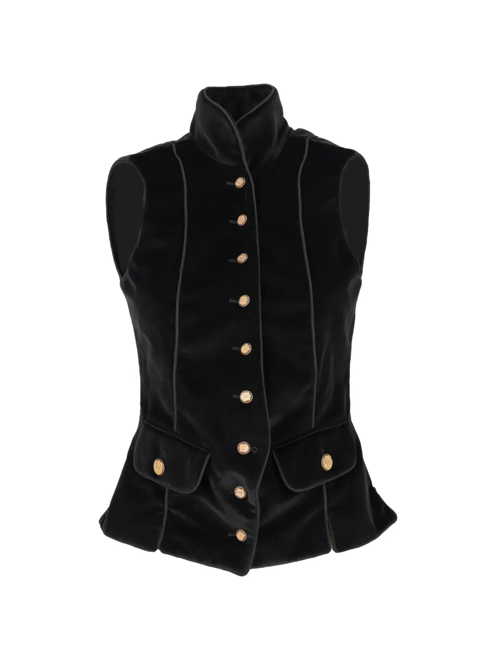 Dolce & Gabbana Pre-Owned velvet button-down top - Nero