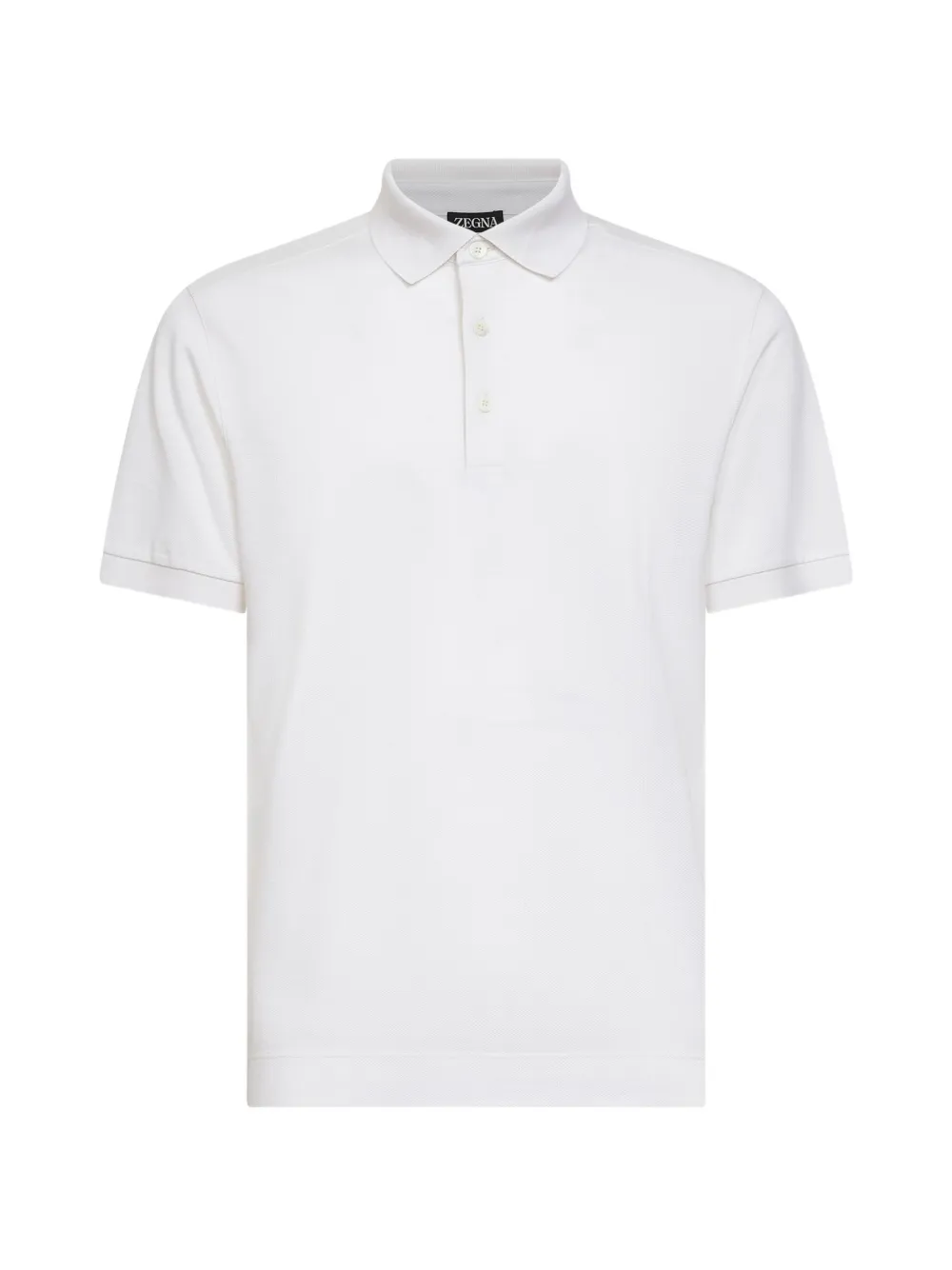 Zegna ribbed collar polo shirt - Bianco