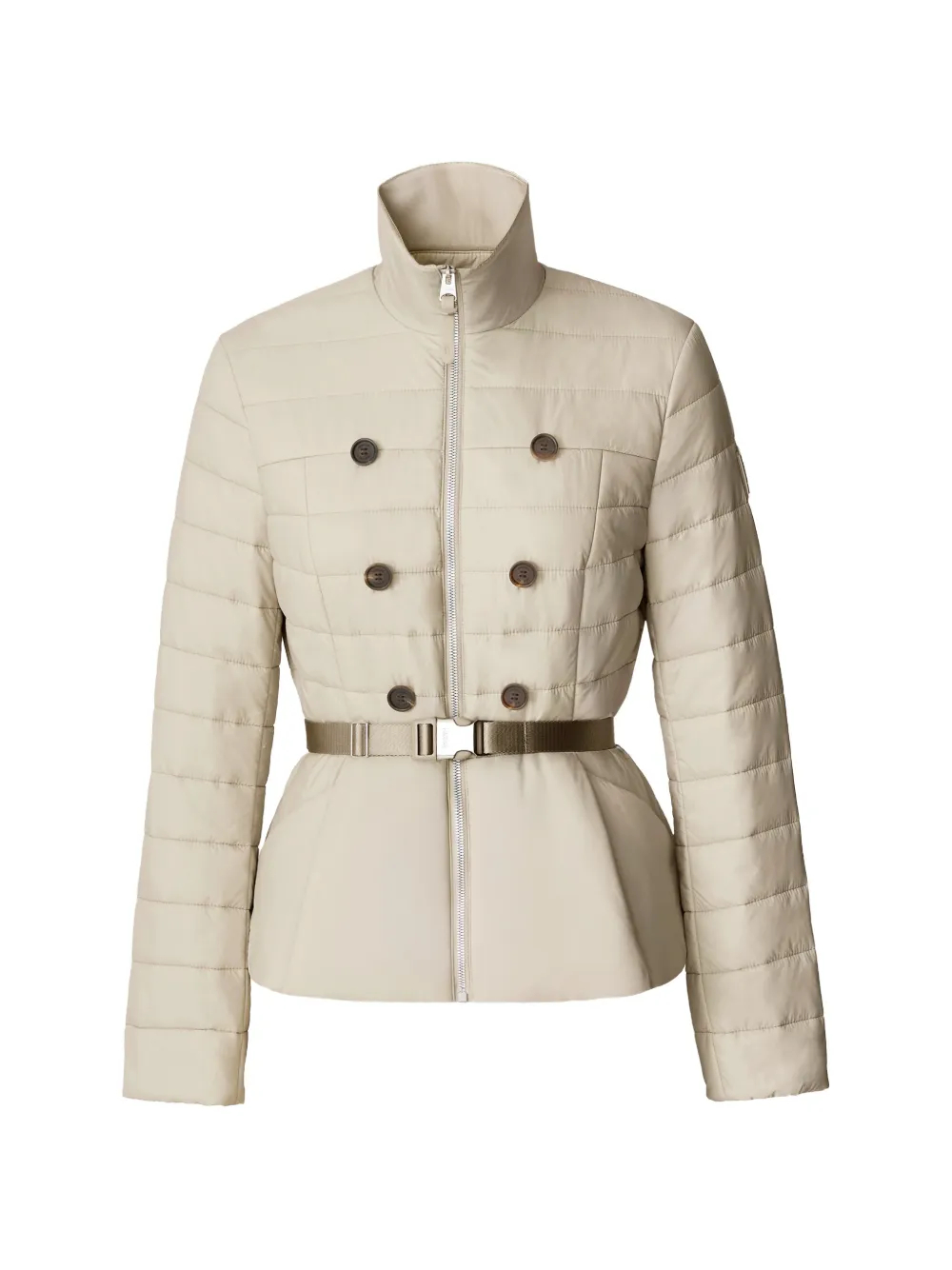 Mackage Serafina belted quilted jacket - Nude