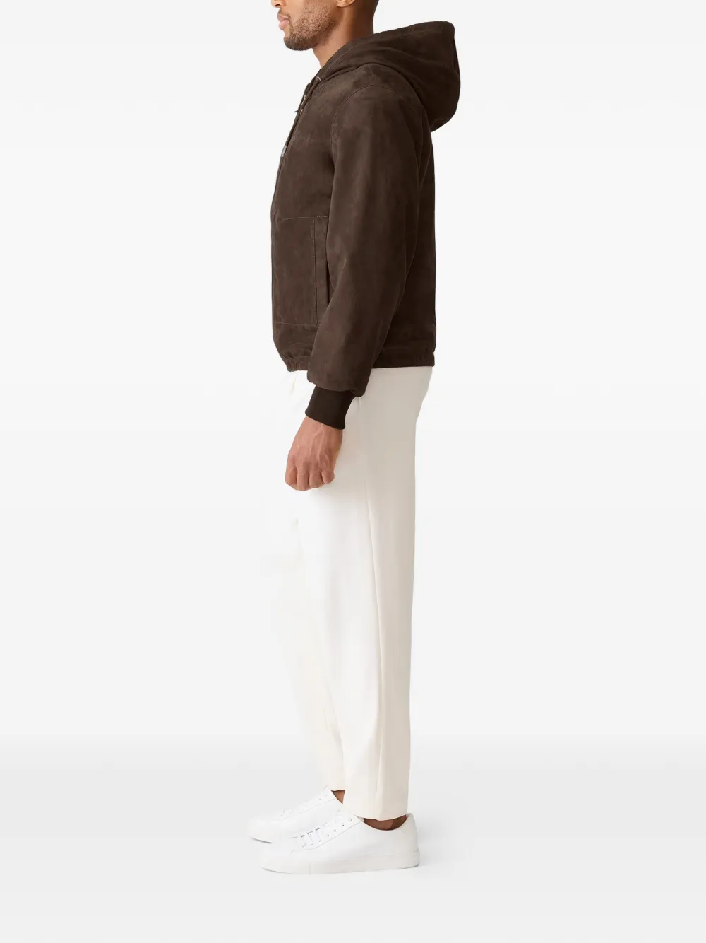  Mackage Sylas-su Hooded Zipped Suede Jacket - Brown 