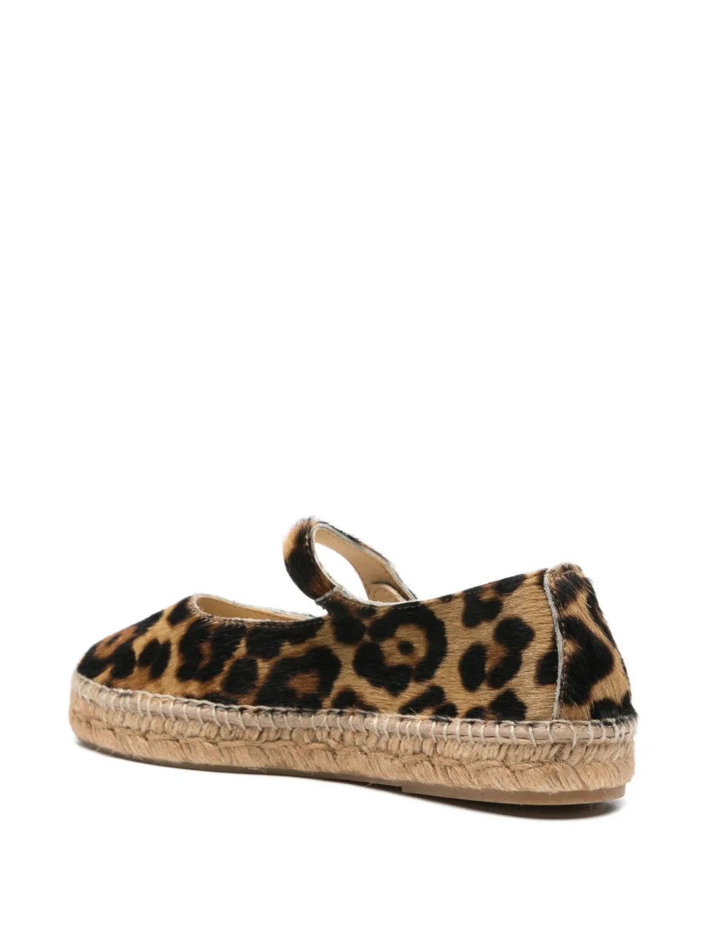 Manebi Espadrilles met klittenband en luipaardprint Beige
