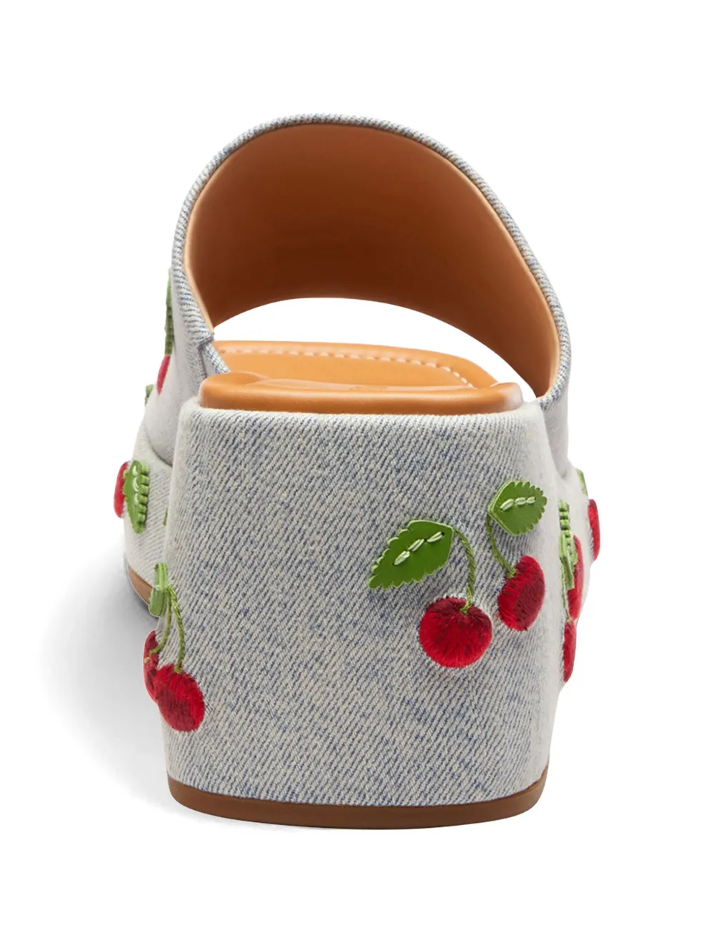 Coach cherry-embroidered wedge sandals Blauw