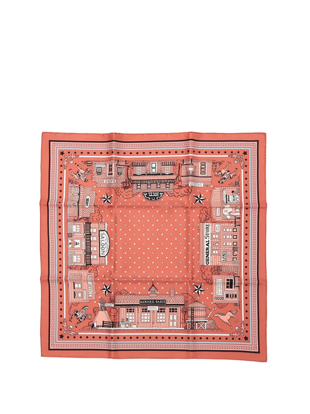 Hermès Pre-Owned 2021-2025 Paris Station Silk Bandana Scarf 55 scarves - Rosa