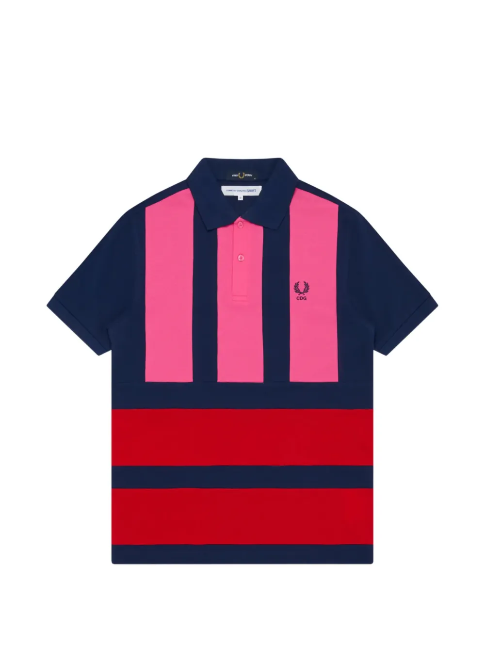 Comme Des Garçons Shirt x Ferd Perry striped short-sleeve polo shirt - Blu