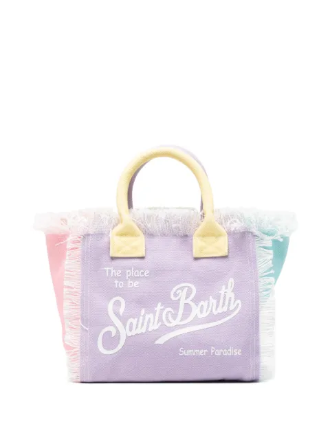 MC2 Saint Barth logo-print frayed tote bag