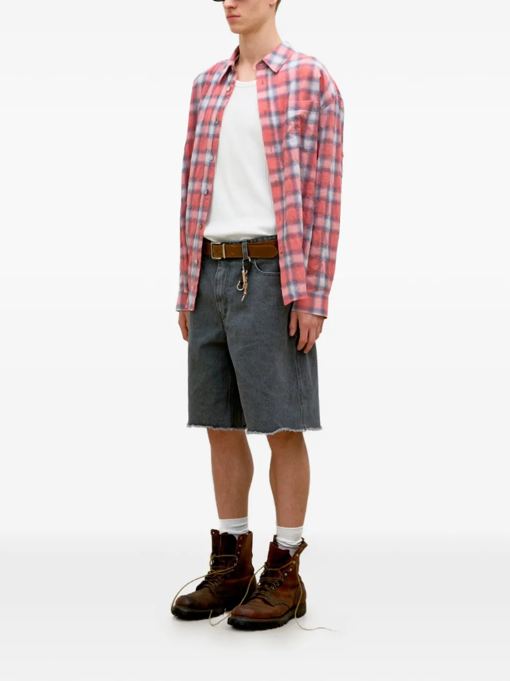  Coor Belt-loop Pocket Shorts - Grey 