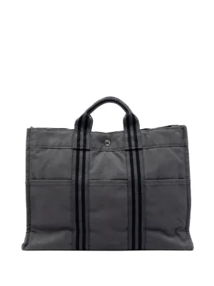 Hermès Pre-Owned Canvas Rectangular Tote | Black | FARFETCH