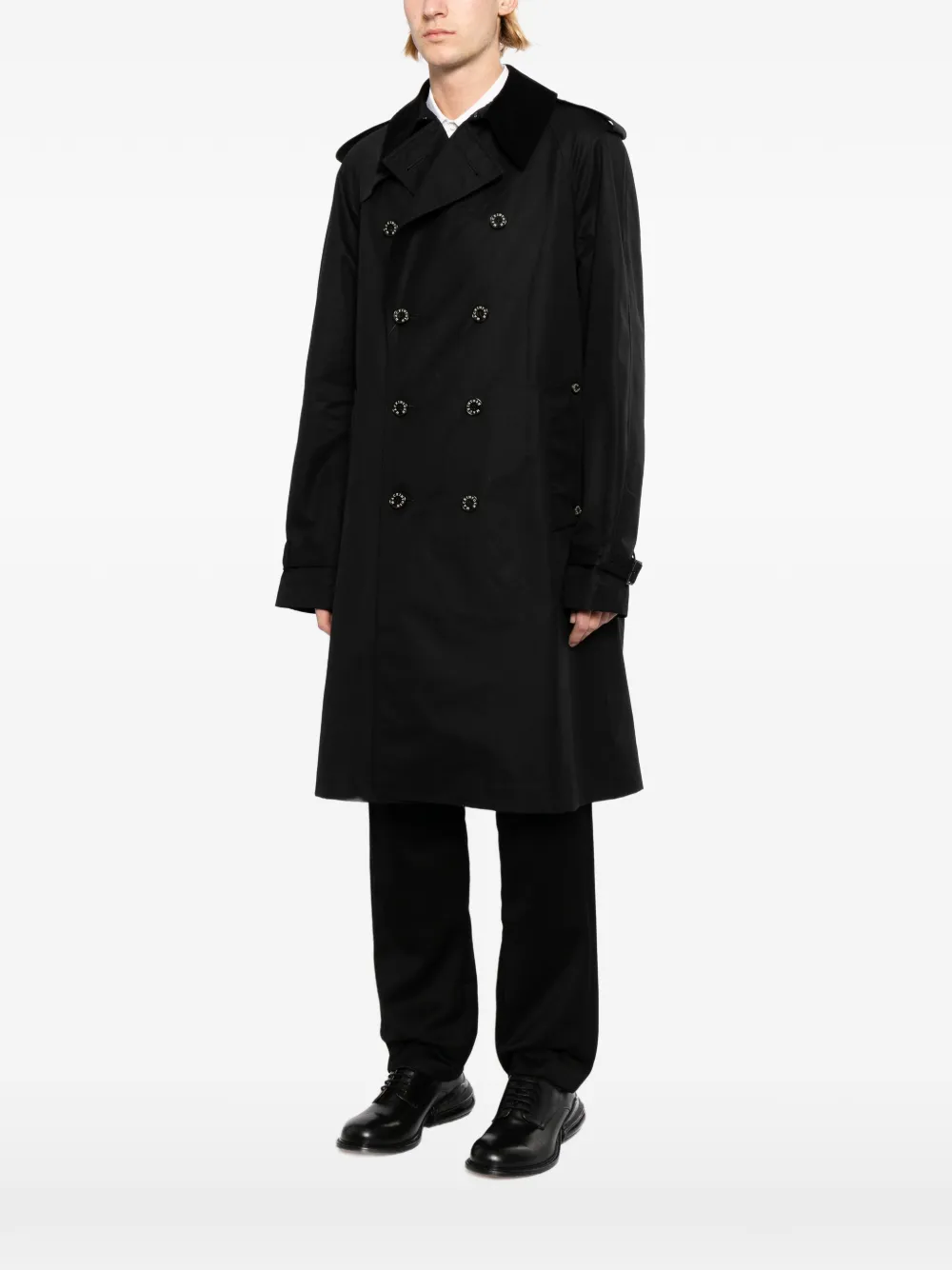 Junya Watanabe MAN Jas met dubbele rij knopen en split Zwart