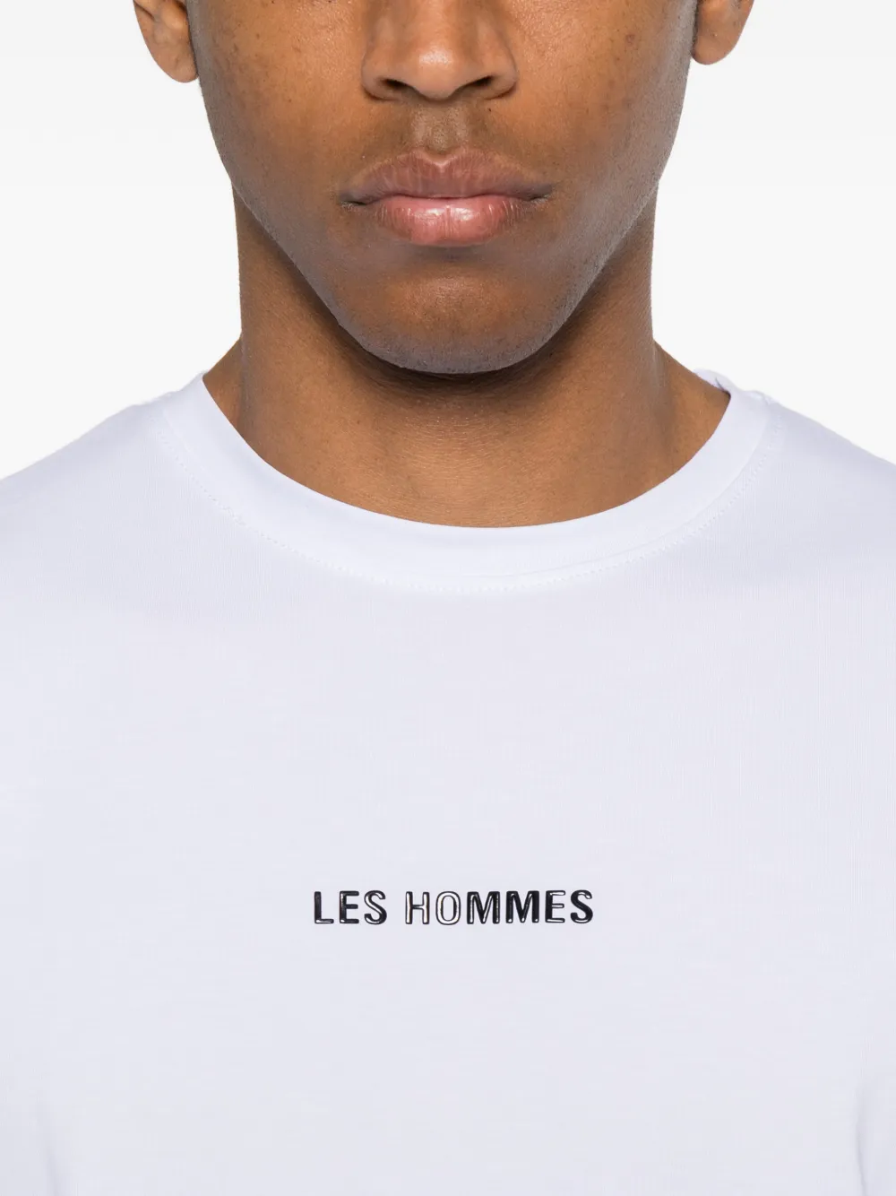 Les Hommes Urban T-shirt met logoprint Wit